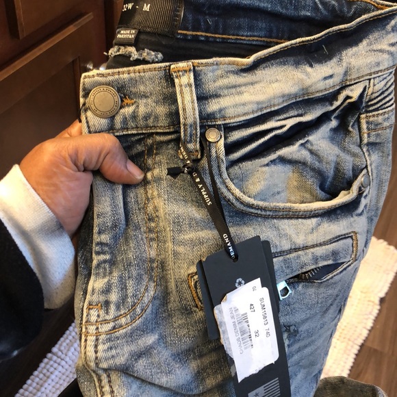 😊 Men’s Acid washed frayed look denim jeans, size 32 waist new with tags😊NWT - Picture 6 of 6